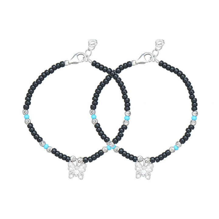 Silver Sparkle Butterfly Baby Bracelet - tassyasilver.com