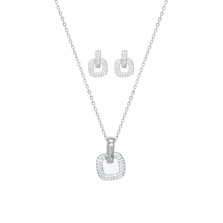 Silver Sparkle Cushion Chain Pendant Top - tassyasilver.com