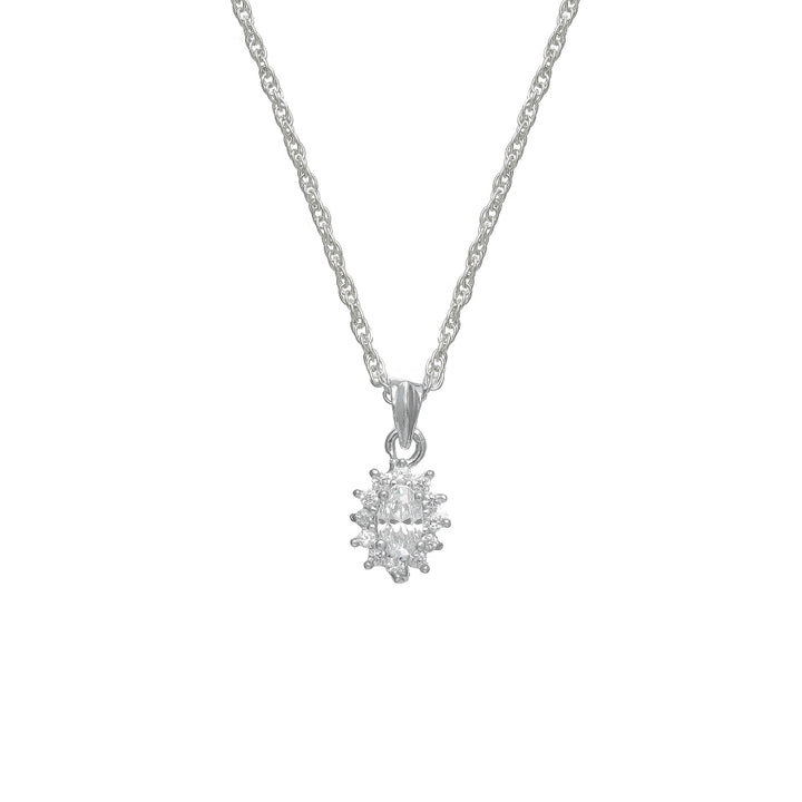 Silver Sparkle Halo Chain Pendant - tassyasilver.com