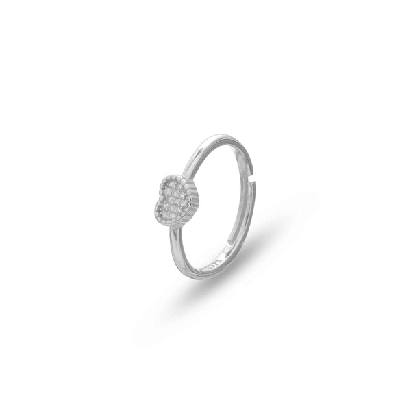 Tassya Silver Stardust Heart Ring in 925 sterling silver.