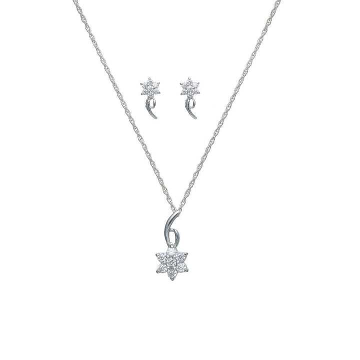 Silver Starshine Chain Pendant Studs - tassyasilver.com