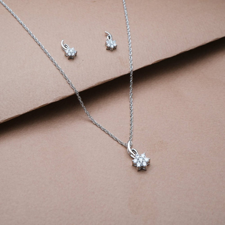 Silver Starshine Chain Pendant Studs - tassyasilver.com