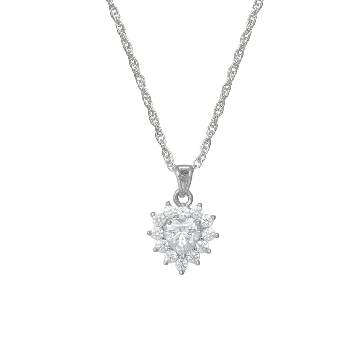 Silver Sunburst Heart Chain pendant - tassyasilver.com