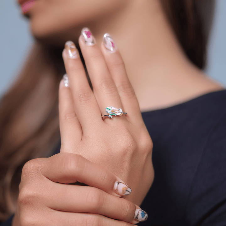 Silver Sunset Feather Ring - tassyasilver.com