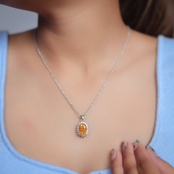 Silver Sunset Glow Chain Pendant - tassyasilver.com
