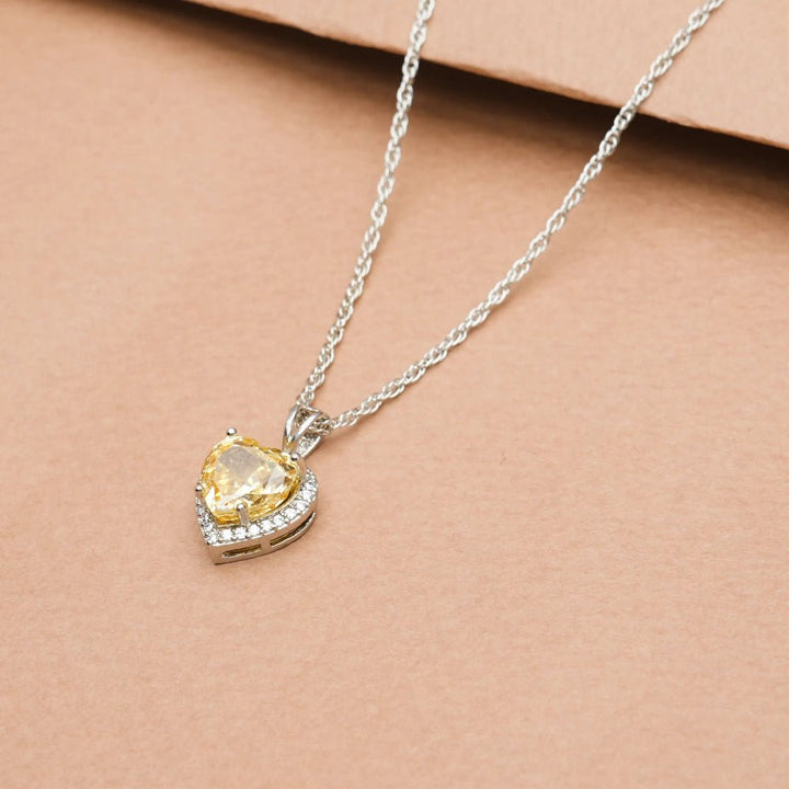 Silver Sunshine Heart Chain Pendant - tassyasilver.com