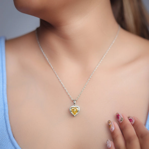 Silver Sunshine Heart Chain Pendant - tassyasilver.com