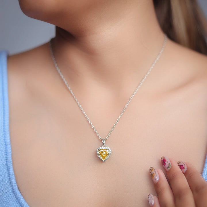 Silver Sunshine Heart Chain Pendant - tassyasilver.com