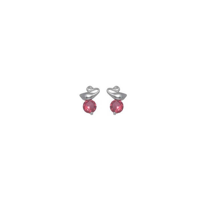 Silver Swan with Red Ruby Earrings - tassyasilver.com