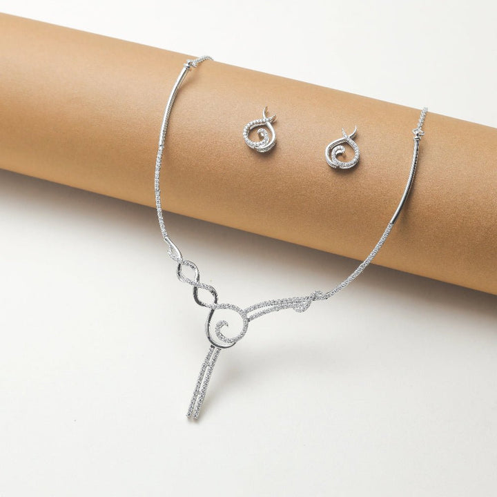 Silver swirl necklace set - tassyasilver.com