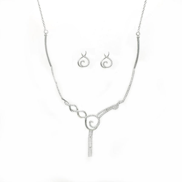 Tassya Silver swirl necklace set in 925 sterling silver