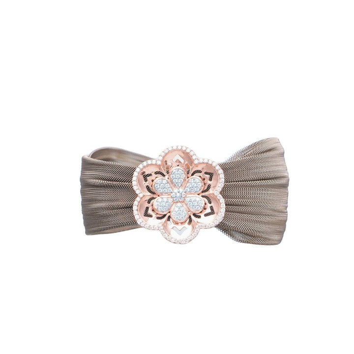Silver Textured Petal Cuff - tassyasilver.com