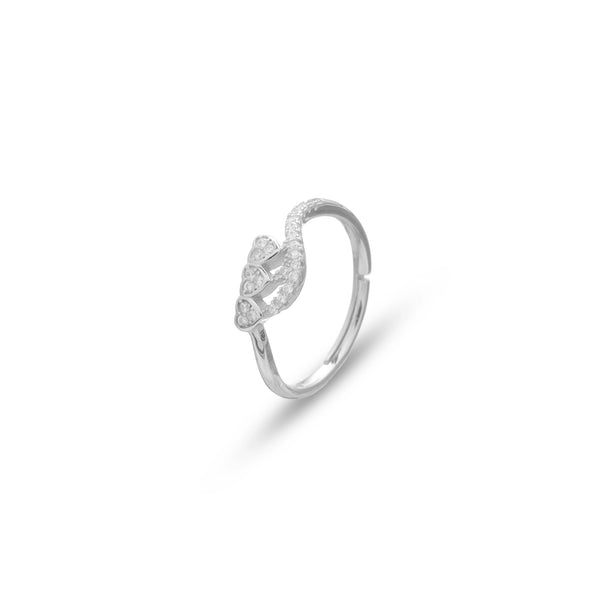Tassya Silver Trilia Heart Ring in 925 sterling silver.