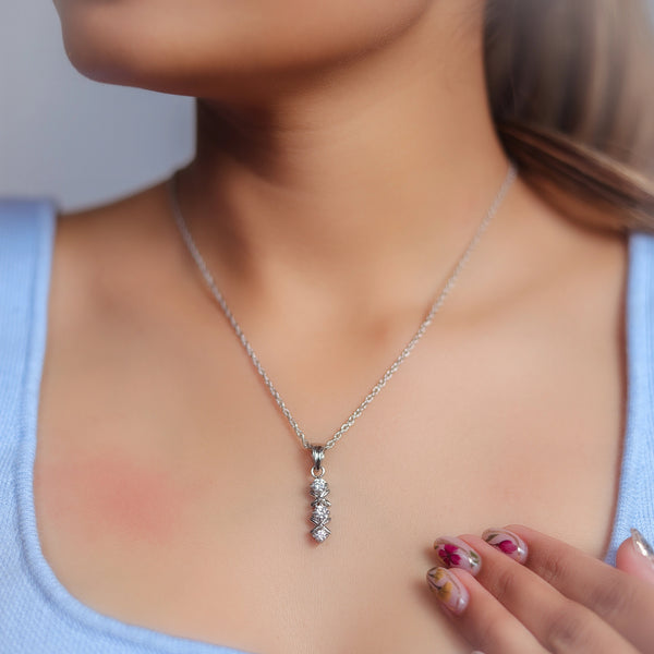 Silver Triple Glow Chain Pendant - tassyasilver.com