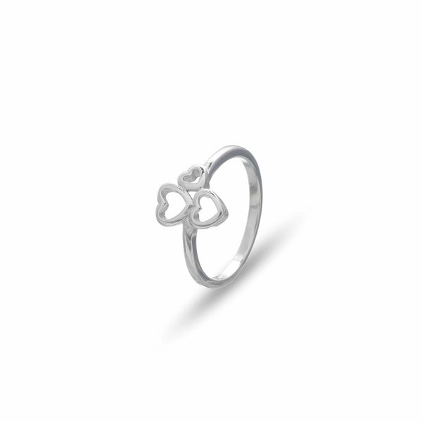 925 silver Triple Heart Bloom ring – Tassya Silver