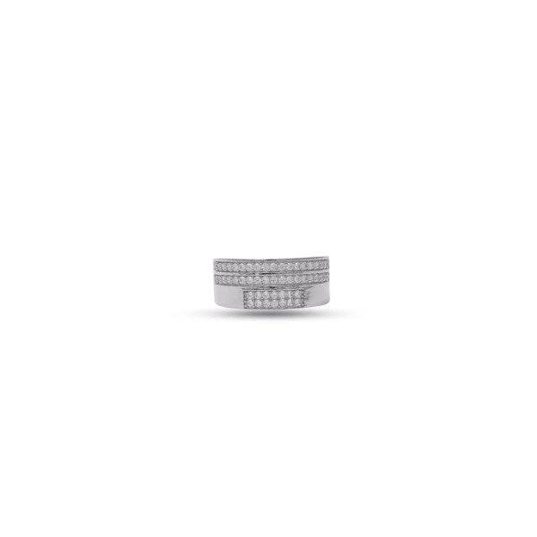 Silver Triple Layer Diamond Band Ring - tassyasilver.com