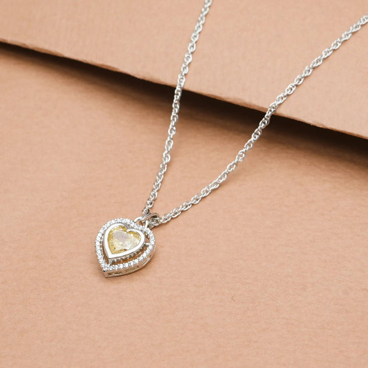 Silver Twin Heart Glow Chain Pendant - tassyasilver.com