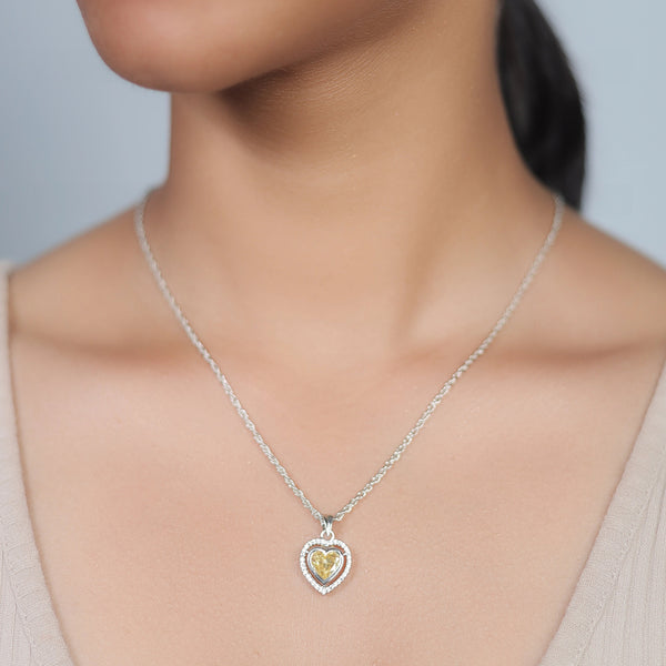 Silver Twin Heart Glow Chain Pendant - tassyasilver.com