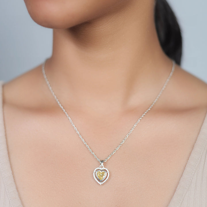 Silver Twin Heart Glow Chain Pendant - tassyasilver.com