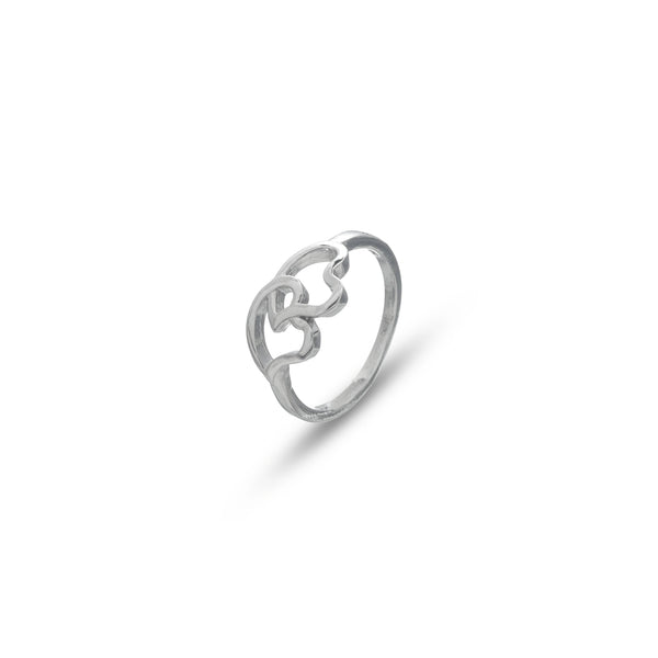 Silver Twin heart Ring - tassyasilver.com