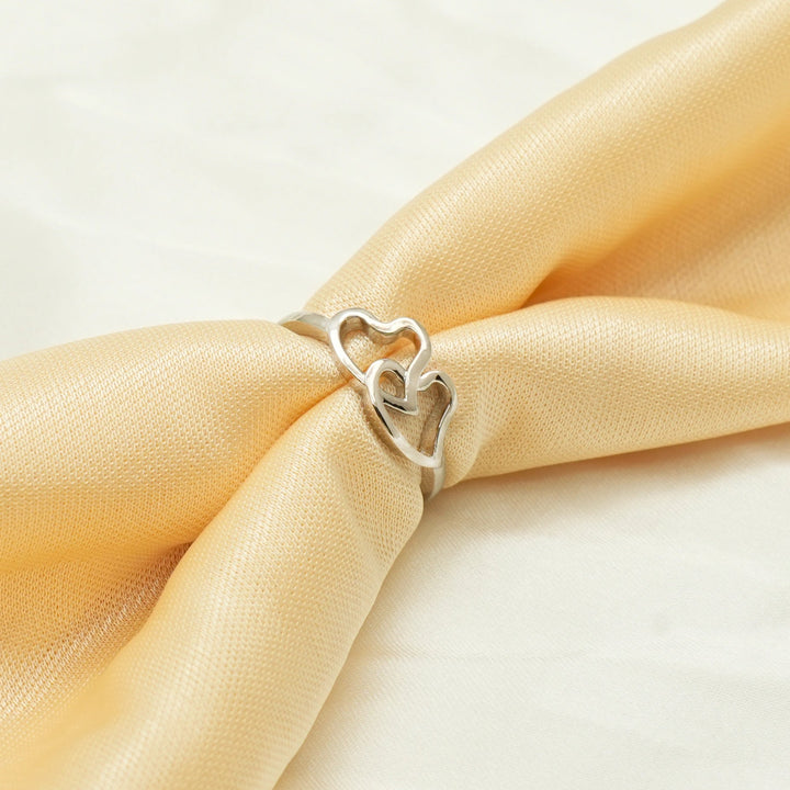 Silver Twin heart Ring - tassyasilver.com