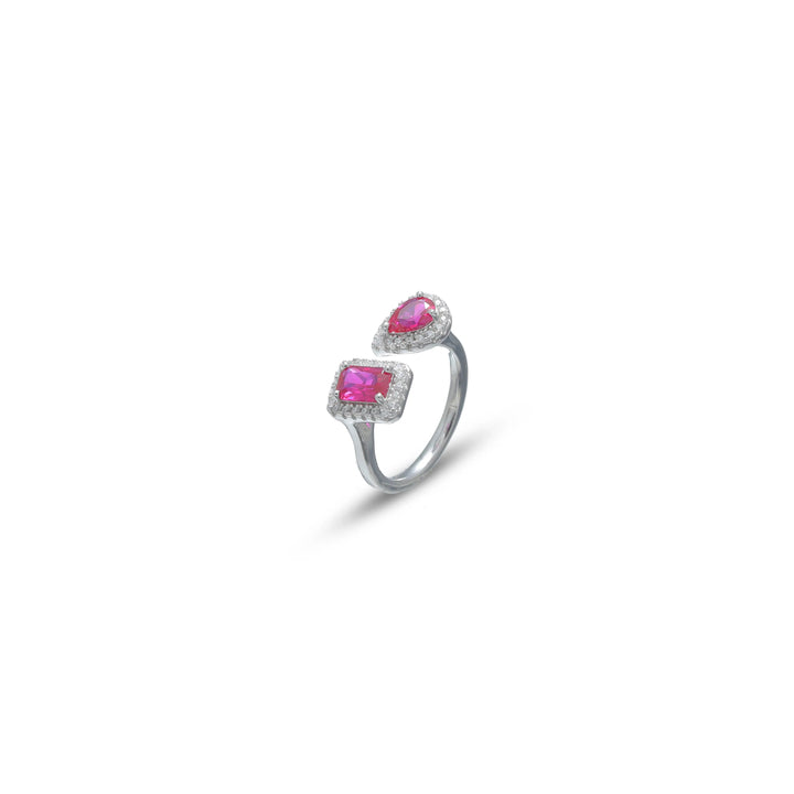 Silver Twin Ruby Spark Ring - tassyasilver.com