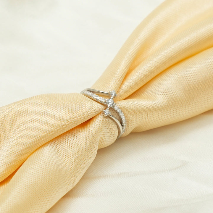 Silver Twin Spark Curve Ring - tassyasilver.com