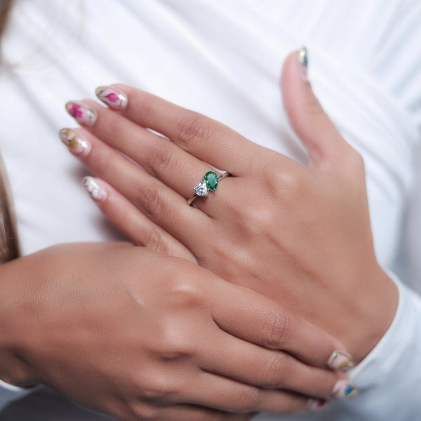 Silver Twin Teardrop Ring - tassyasilver.com