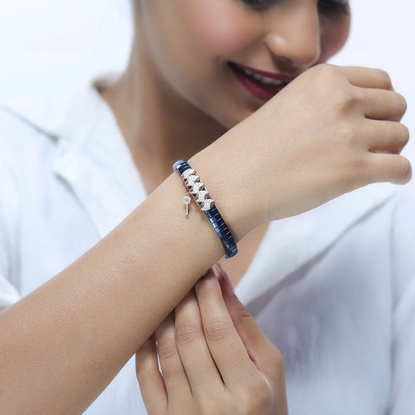 Tassya Silver Unlock Elegance Cuff for women