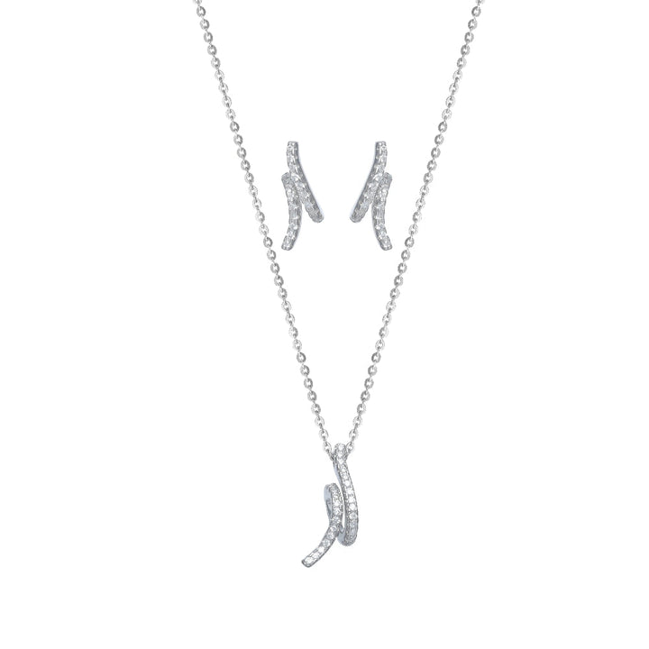Silver Wavy Sparkle Chain Pendant Top - tassyasilver.com