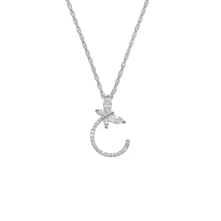 Silver White Crescent Bloom Chain Pendant - tassyasilver.com