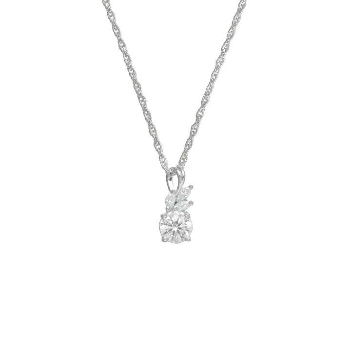 Silver White Crystal Bloom Chain Pendant - tassyasilver.com