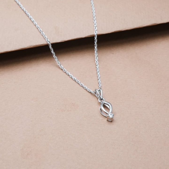 Silver White Leaf Whisper Chain Pendant - tassyasilver.com