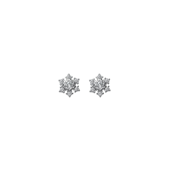 Silver Winter Diamond Snowflake Earrings - tassyasilver.com
