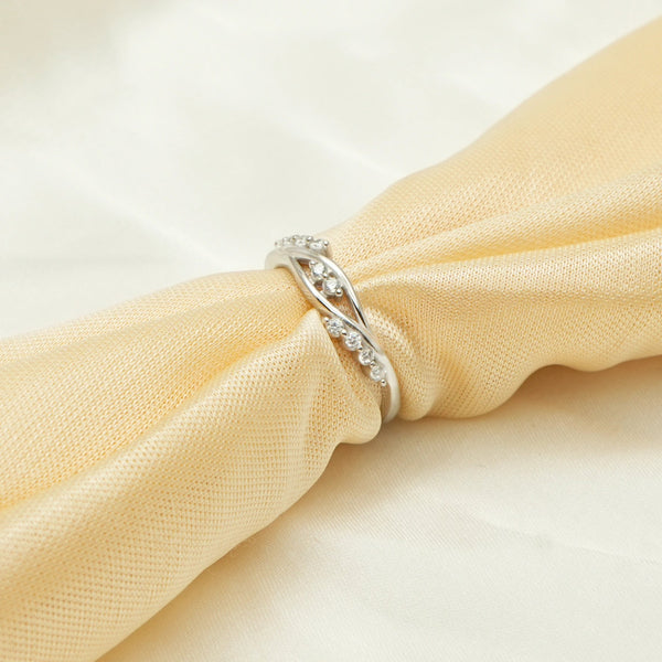 925 Silver Woven Gleam Textured Ring