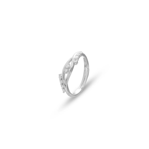 Tassya Silver Woven Gleam Ring in 925 sterling silver.