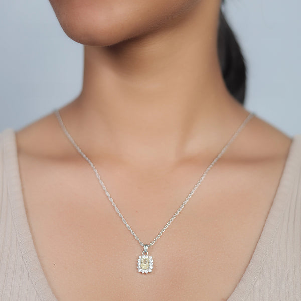 Silver Yellow Starlight Crown Chain Pendant - tassyasilver.com
