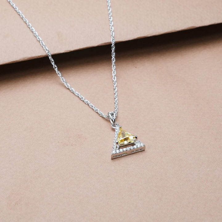 Silver Yellow Trilight Spark Chain Pendant - tassyasilver.com