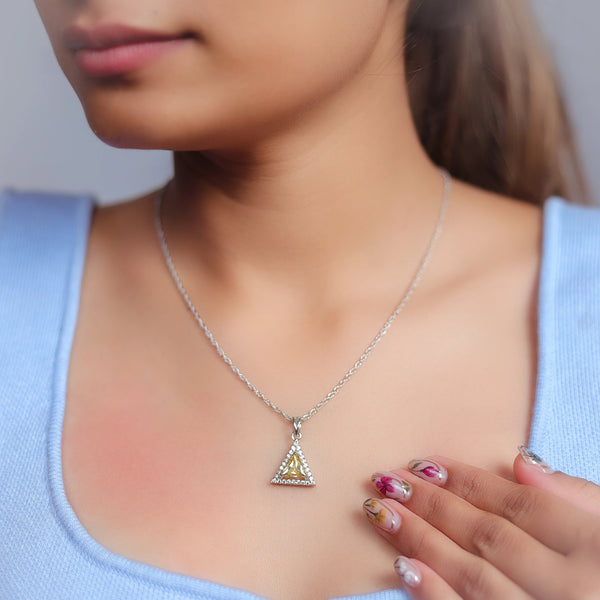 Silver Yellow Trilight Spark Chain Pendant - tassyasilver.com