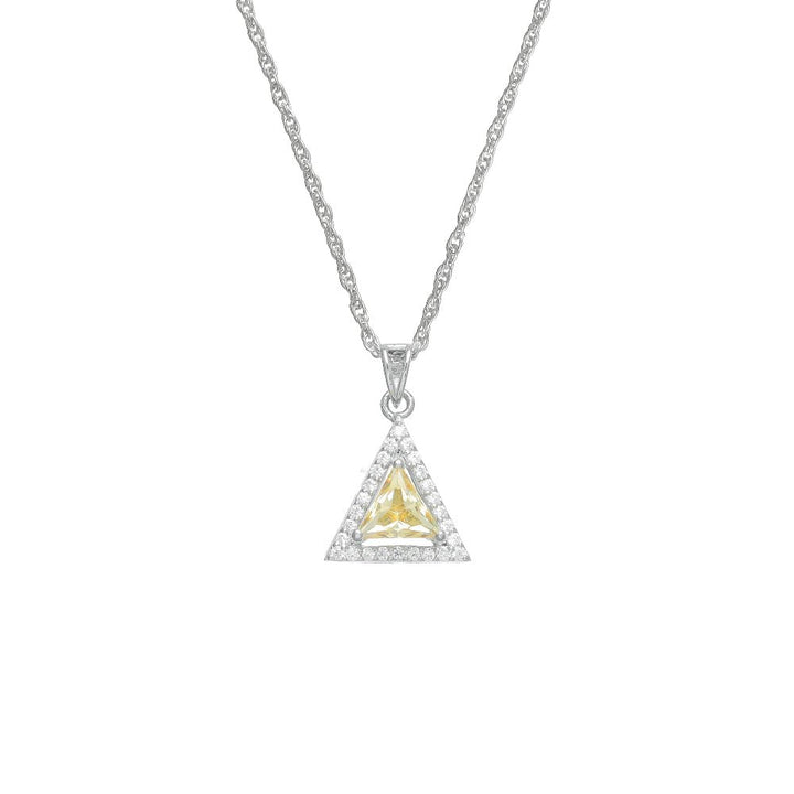 Silver Yellow Trilight Spark Chain Pendant - tassyasilver.com