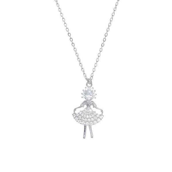 925 Silver Sparkling Ballerina Chain Pendant