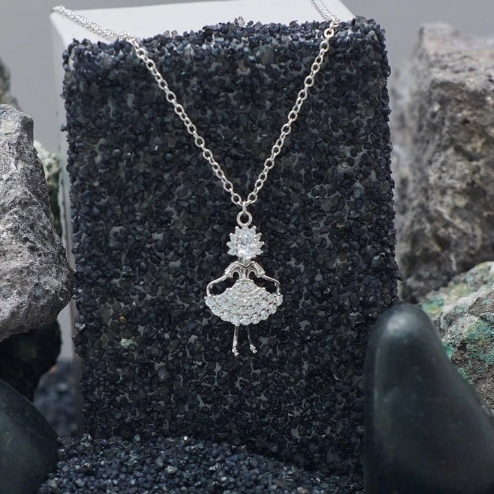 Sparkling Ballerina Chain Pendant - tassyasilver.com