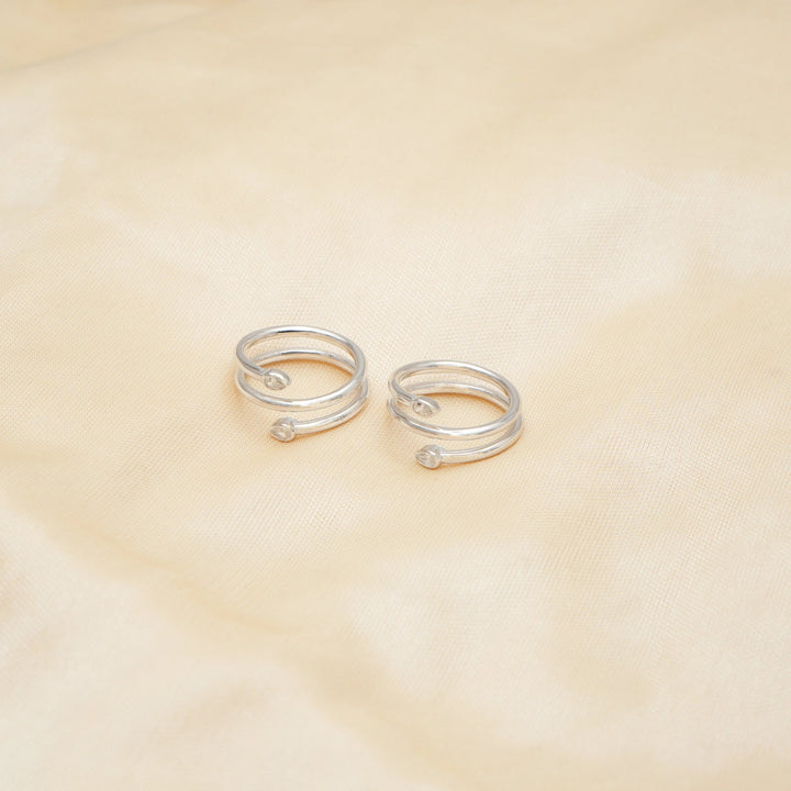 Spiral Shine Toe Ring - tassyasilver.com
