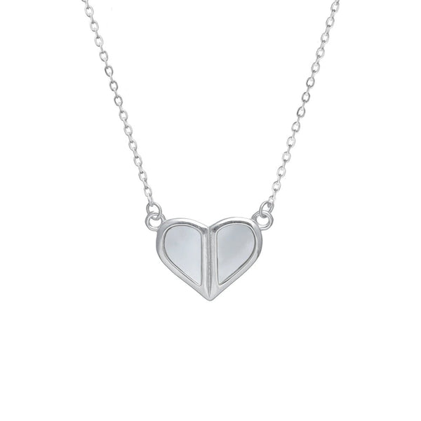 925 Silver Split Heart Chain Pendant
