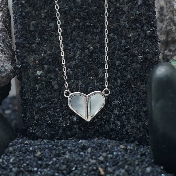 Split Heart Chain Pendant - tassyasilver.com