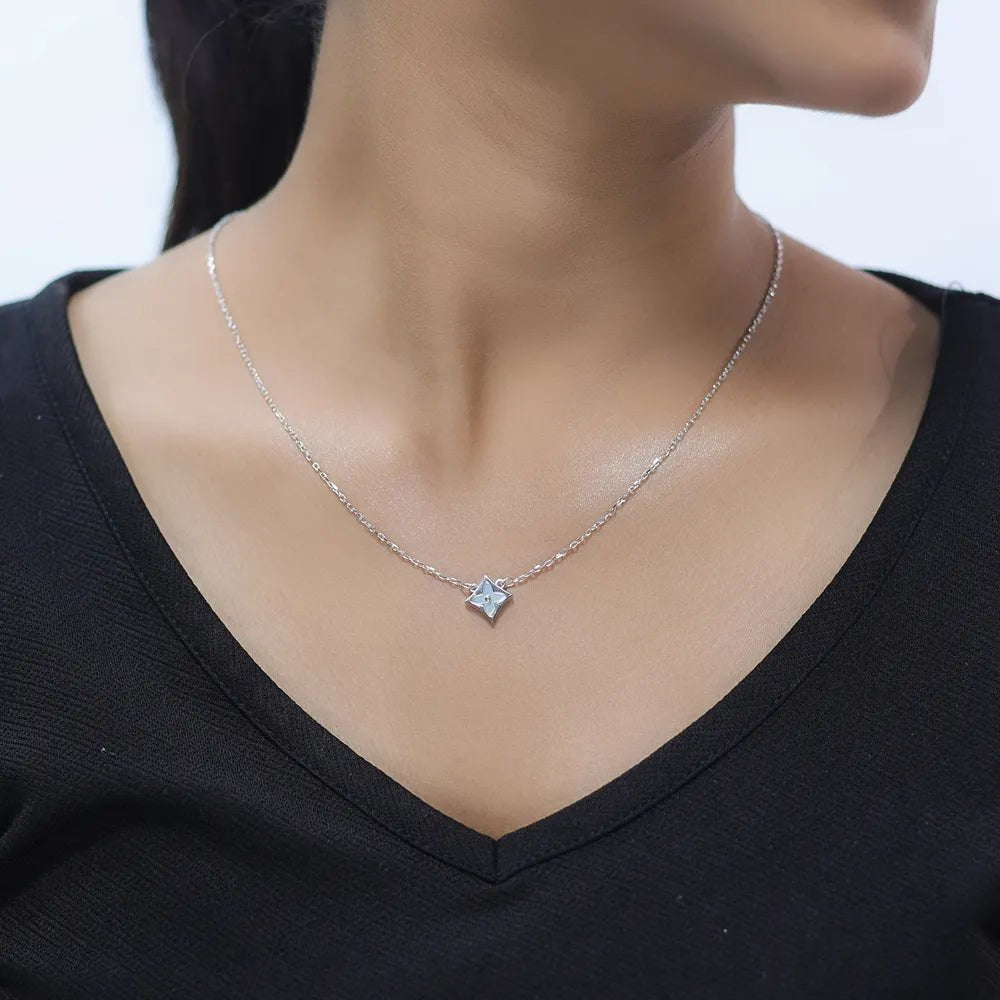 Tassya Silver Starlight Petal sterling silver chain pendant