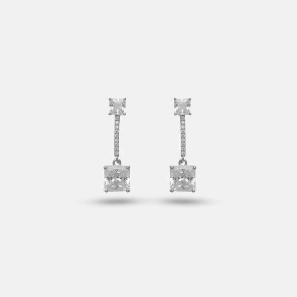 Tassya Silver Starlit Prism Drop Hoops