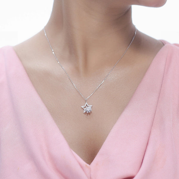 925 Silver Starry Sparkle Chain Pendant