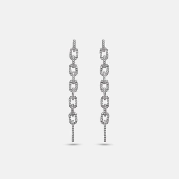 Tassya Silver Stellar Link Drop Hoops