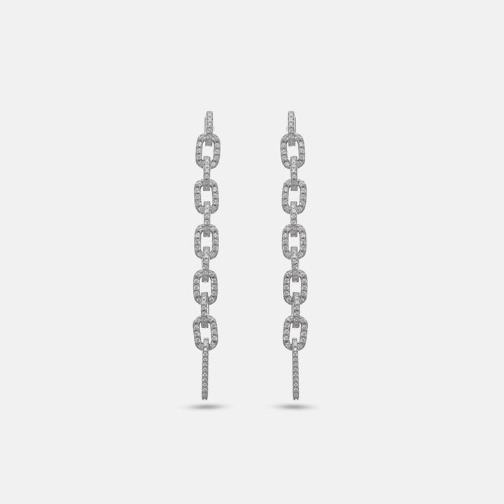 Tassya Silver Stellar Link Drop Hoops